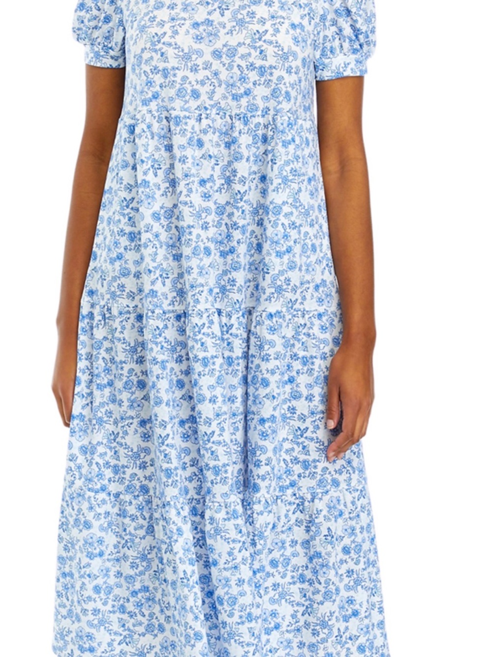 Light Blue Floral Midi Dress - Picture 3 of 3